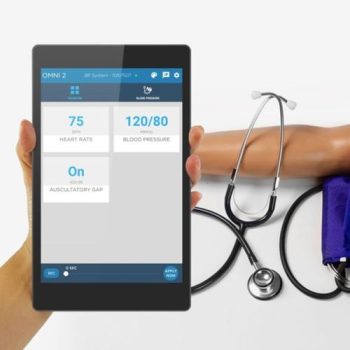 Blood pressure training station with speakers