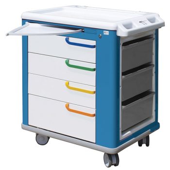 MULTIFUNCTIONAL TROLLEY 65x88xh 100 cm White/Blue