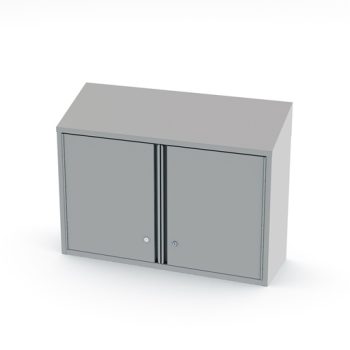 Double Door Stainless Steel Wall Unit with Sloping Top