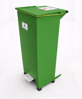 20L Fire Retardant Bin Small Green Unit 20L