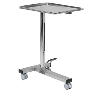 Hydraulic Mayo Table with pump and removable tray