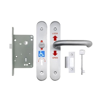 RADAR Disabled Door Lockset In Polished Aluminium