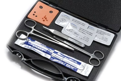 Dermal Biopsy kit with Dermal Lesion Sim Tissue, light skin