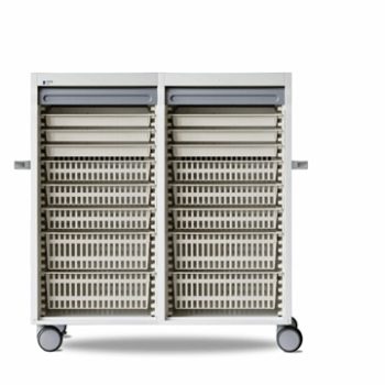 On the Way: Double Transport/Storage Trolley with ABS sides for inserting ISO 600×400 baskets