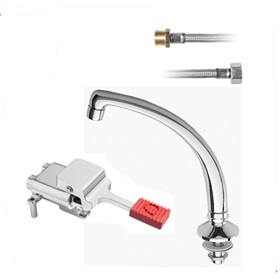 Foot Operated Accessible Kitchen Tap Set - 170mm Reach Spout